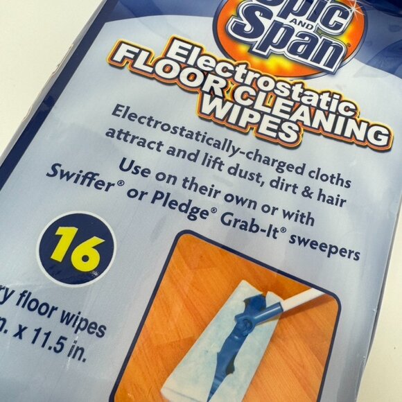 Lot 6 Spic & Span Electrostatic Floor Cleaning Wipes 96 Total Dry Floor Wipes - Picture 6 of 6